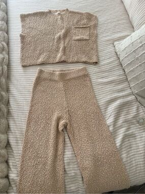 Miss Love Knit Two-Piece Set in Beige